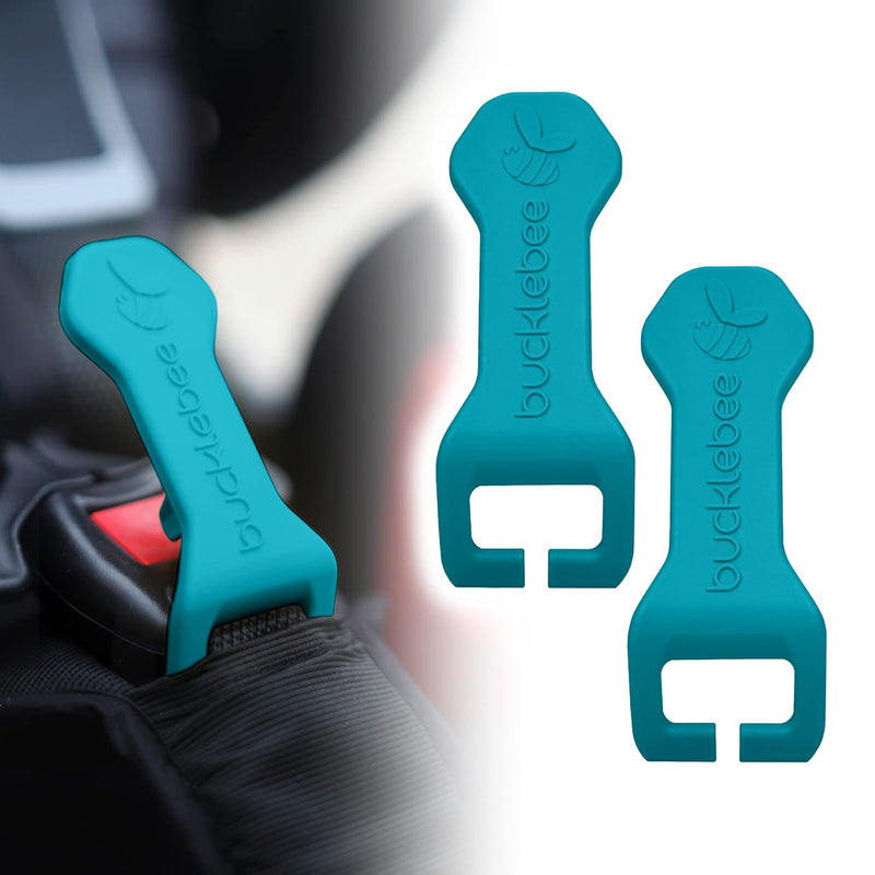 Bucklebee Easy Car Seat Buckle Release Aid for Children Unbuckle Car Seat Release Tool - Button Pusher - Opener for Nails - Buckle Release (1 Pack Teal)