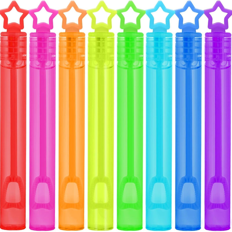 32 Pcs Neon Bubbles Party Favors, Mini Star Bubble Wand in Gift Box for Kids and Toddlers