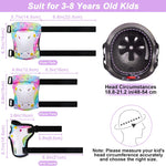 Kids Unicorn Helmet Set for Girls Age 3-8, Adjustable Protective Gear with Stickers for Roller Skates, Bicycle, Skateboarding, Scooter, Multiple Sports