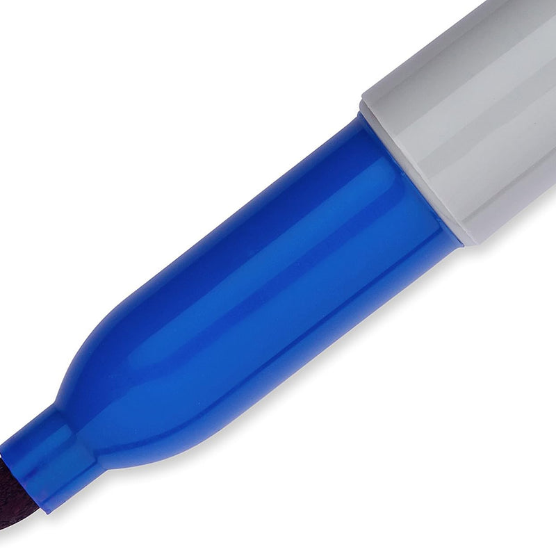 Sharpie Permanent Markers, Fine Point, Blue, 12 Count