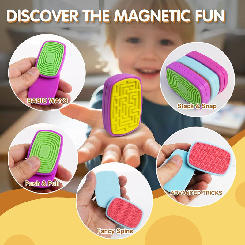 Sensory Magnetic Fidget Toys for Kids Adults, Silicone Fidget Slider Stress Anxiety Relief, Autism ADHD Sensory Toys, Classroom Office Desk Must Haves - Travel School Birthday Gifts