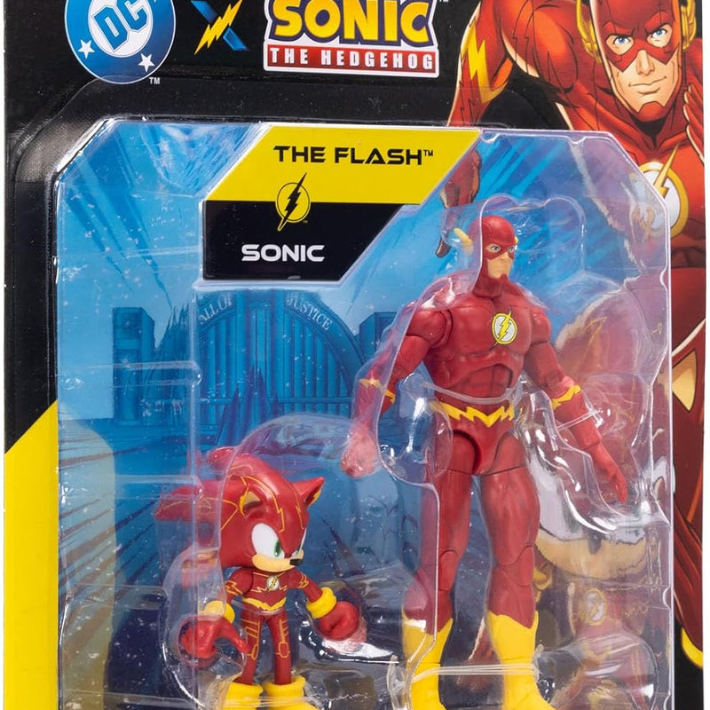 DC X Sonic Collectable Action Figure Multipack Pair of Sonic as The Flash and The Flash Himself! Featuring Multiple Points of Articulation for Action-Packed Posing