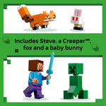 LEGO Minecraft Steve's Taiga Adventure building toy for kids aged 6+, 2 minifigures & 2 animals, gift idea for birthdays
