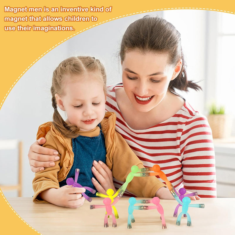 Laleay 6pcs Magnetic Toy Set for Kids, Teens, and Adults with Strong Magnets and Expressive Figures