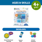 Learning Resources Cool Down Cubes Sensory Fidget Toys - Quiet Fidgets for Kids, Toddlers, and Adults - Calming Corner Items for Classroom or Home, Small Tactile Tools for Play, Focus, and Travel