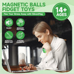Magnetic Balls Fidget Toys Adults, 8pcs Stress Relief Magnet Sensory Ball with Silicone Shell for to Hands Anxious Mind,Office Desk Fidget for Autism ADHD Anxiety, Stocking Stuffers for Teens Girl