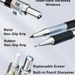 Four Candies 25PCS Mechanical Pencil Set with Case, Art Supplies with Metal Pencil 0.5, 0.7, 0.9 mm & 3PCS 2mm (HB 2H 2B 4B Color) & 432 Graphite Lead Refills, Technical Drawing Kit for Teen & Adults