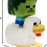 Mattel Minecraft Plush Zombie Chicken Jockey Toy, Collectible Stuffed Animal, 8-inch Soft Doll Inspired by Video Game Character​​