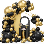 Black Gold Balloons Garland Arch Kit 134pcs Different Size Party Decorations Supplies