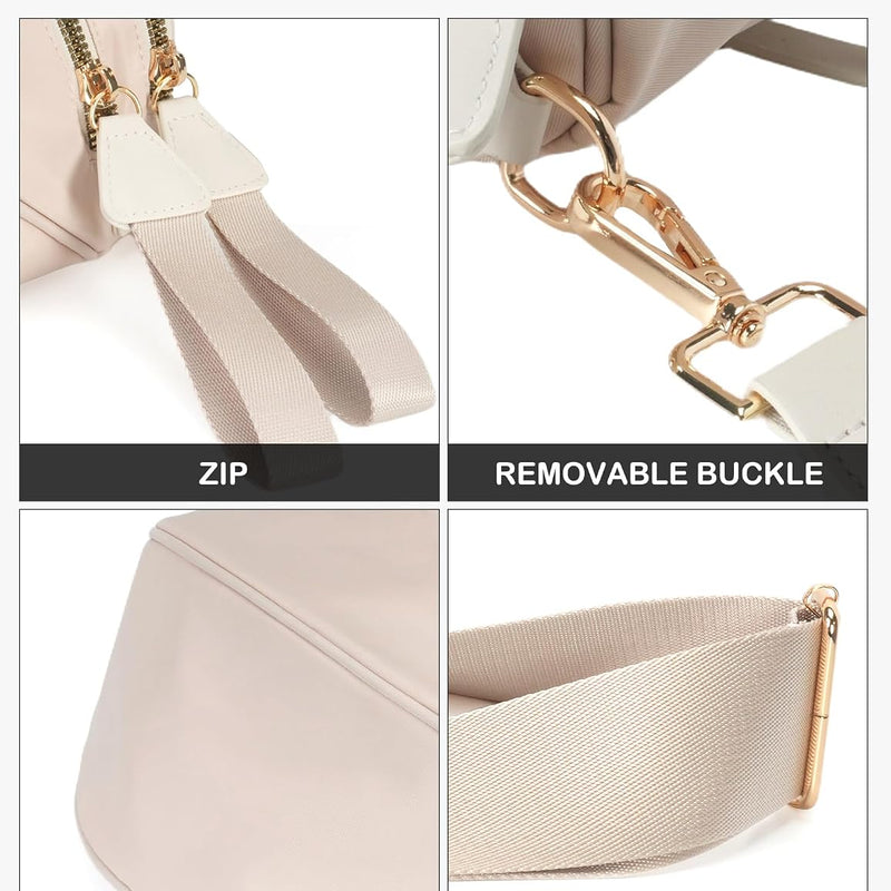 FEIBOON Spacious Nylon Crossbody Bag Bum Bag Handbags Wallets Purses Trendy Shoulder Bag for Women