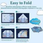 16-Design Paper Airplane Kit with FSC Certified Paper, Digital Manual, Perfect for Kids Ages 6-12.