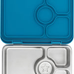 Yumbox Prêt Leakproof Stainless Steel Bento Lunch Box, Normandy Blue | Sandwich-Friendly Layout | Lightweight Design | Fits Most Lunch Bags | Dishwasher Safe (Top Rack)