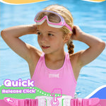 2 Pack Wide View Swimming Goggles, No Leaking Kids Swim Goggles with Anti-Fog/UV HD View Kids Goggles Boys Girls 5-15