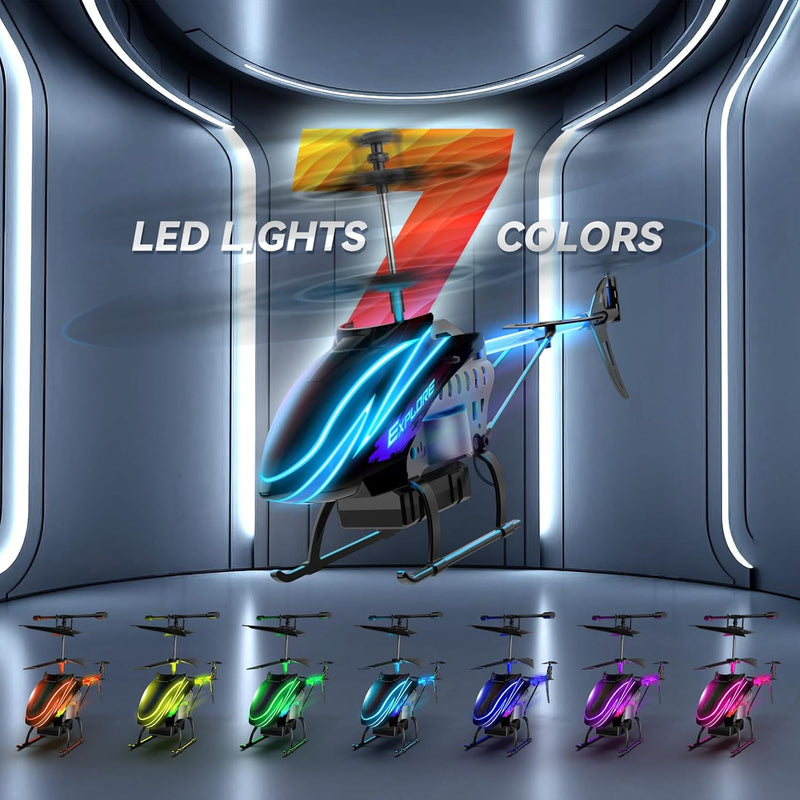 BUSSGO RC Helicopter with 30Mins Flight, 7+1 LED Light Modes, Altitude Hold, RC Toys for Boys and Girls