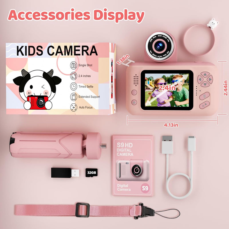 Makolle Kids Camera - Durable HD Digital Video Camcorder with Tripod for Ages 3-12
