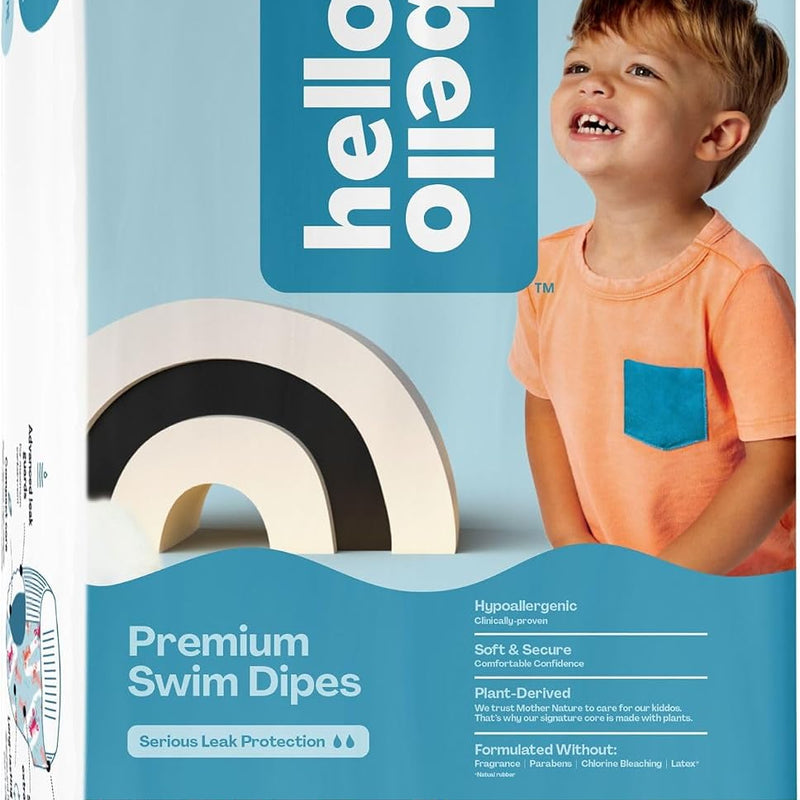 Hello Bello Premium Swim Diapers - Size L (32-40 lbs), Cute Extra-Bright Lobster Designs, 17 Count Jumbo Pack