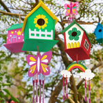 4 Pack DIY Bird House Wind Chime Kit for Crafts for Kids Ages 4-8 | Build and Paint Birdhouses Wooden Arts Kits Easter Basket Stuffers Gifts for Girls Kids Boys Toddlers Ages 3-5 4-6 6-8 8-12