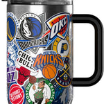 Hydrapeak NBA Officially Licensed All-Team Sticker Print Logo 20oz Kids Water Bottle, Straw Lid & Handle, Insulated Sports Bottle for Sports, Camp, School & Everyday Adventures