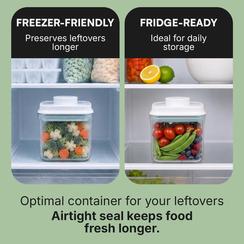 Bop Top Airtight Food Storage Containers | Pop-Top Lid | 2 Cups / 16 Oz | kitchen canister set, for flour, sugar, snacks, pasta, baking