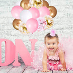 60Pcs Pink Gold Confetti Latex Balloons Kit for Engagement, Wedding, Baby Shower, or Girl Birthday Party Supplies