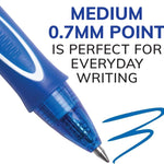 BIC Gelocity Quick Dry Blue Gel Pens, Medium Point (0.7 mm), School Supplies for Students and Teachers, with Full Grip, 12-Count Pack in Blue