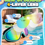 Kids Swimming Goggles 2 Pack, Anti Fog&UV Swim Goggles for Boys Girls, No Leak Pool Beach Essentials for kid 3-14