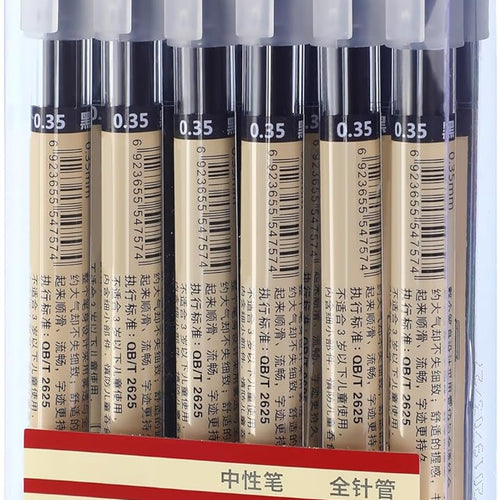 Chinco 12 Pieces 0.35 mm Black Gel Ink Pen Japanese Stationery Extra Fine Chinese Ballpoint Pen for Office School Korean Stationery Supply