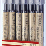 Chinco 12 Pieces 0.35 mm Black Gel Ink Pen Japanese Stationery Extra Fine Chinese Ballpoint Pen for Office School Korean Stationery Supply