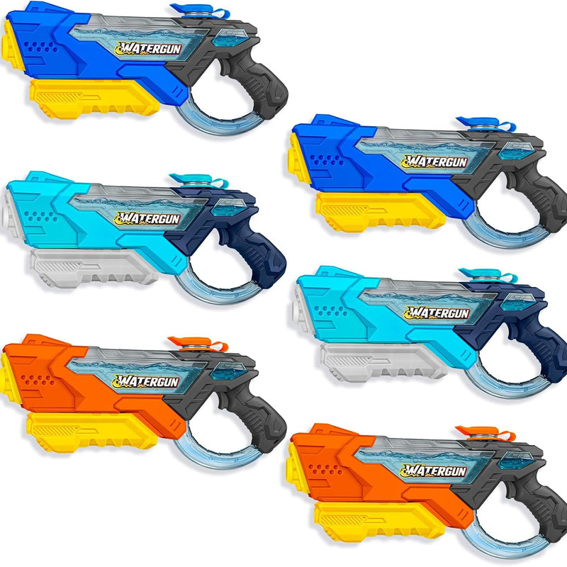 4 Pack Water Guns for Kids and Adult, Long Range 600ML Water Squirter, Colorful Super Blaster Soaker with Clear Visible Water Tank, Swimming Pool Summer Beach Outdoor Fighting Toys