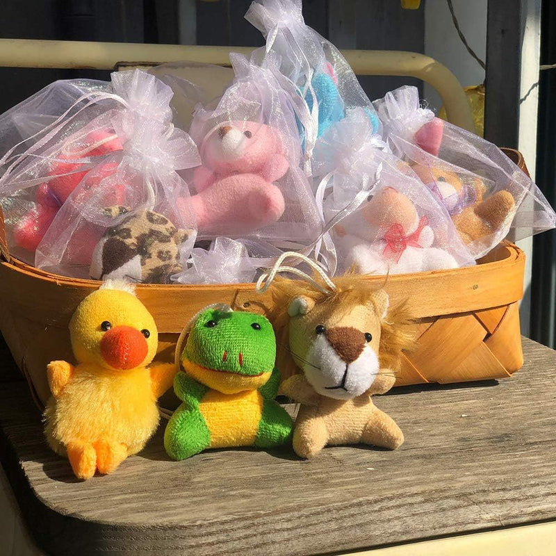 Mini Plush Animal Toy Set,Cute Animals Keychain Decoration for Kids,Goodie Bag Fillers, Basket Stuffers, School Prizes, Valentine's Day Party Supplies (12pcs)