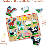Melissa & Doug Farm Animals Sound Wooden Puzzle for Toddlers with Light-Activated Sounds, Music Learning Toy Ages 2+