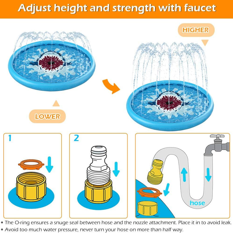 Jasonwell Splash Pad Sprinkler/ Play Mat for Kids, Outdoor Water Toys Inflatable for Baby Toddler Boys Girls Children Age 18+ Months ,Outside Backyard Dog Pool