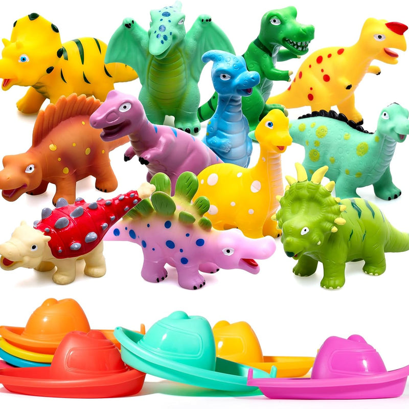 Hely Cancy Dinosaur Bath Toys for Toddlers: No-Hole Design, Floating Fun in the Tub