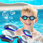 Aegend Swim Goggles for Kids Youth 3-14 Anti-Fog Anti-UV Comfort Fit Goggles for Swimming