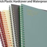 Yansanido Spiral Notebook, 4 Pcs 8.3 Inch x 5.9 Inch A5 Thick Plastic Hardcover 8mm Ruled 4 Color 80 Sheets -160 Pages Journals for Study and Notes (style 10-Wine Red,Brown,Green,ivory, A5)