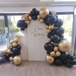 Black Gold Balloons Garland Arch Kit 134pcs Different Size Party Decorations Supplies