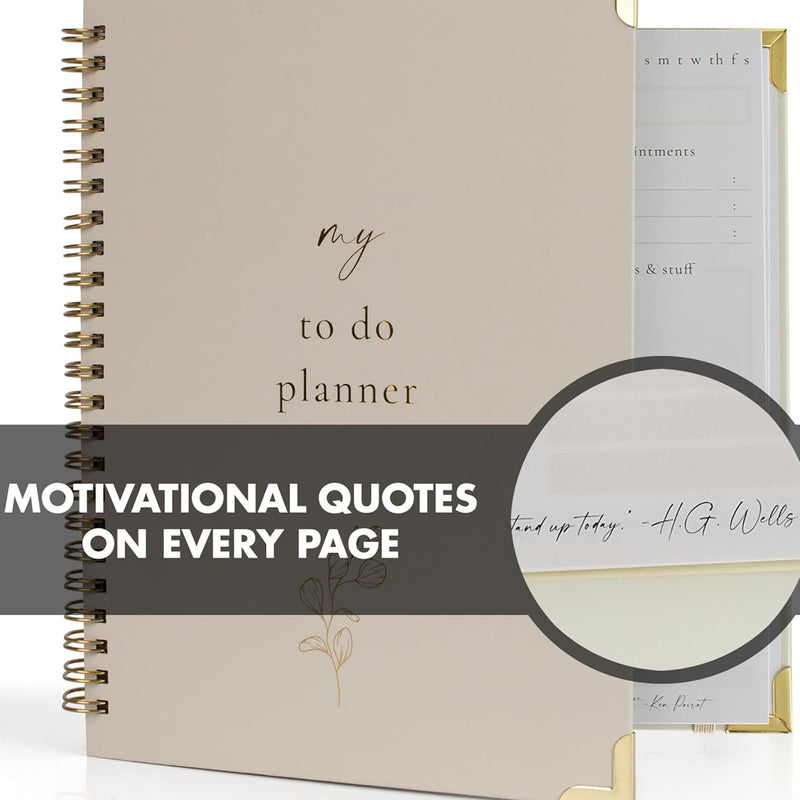 Beautiful To Do List Notebook - Aesthetic Daily Planner to Easily Organize Your Tasks And Boost Productivity - Stylish Undated ADHD Planner Gift and The Perfect School or Office Supplies For Women