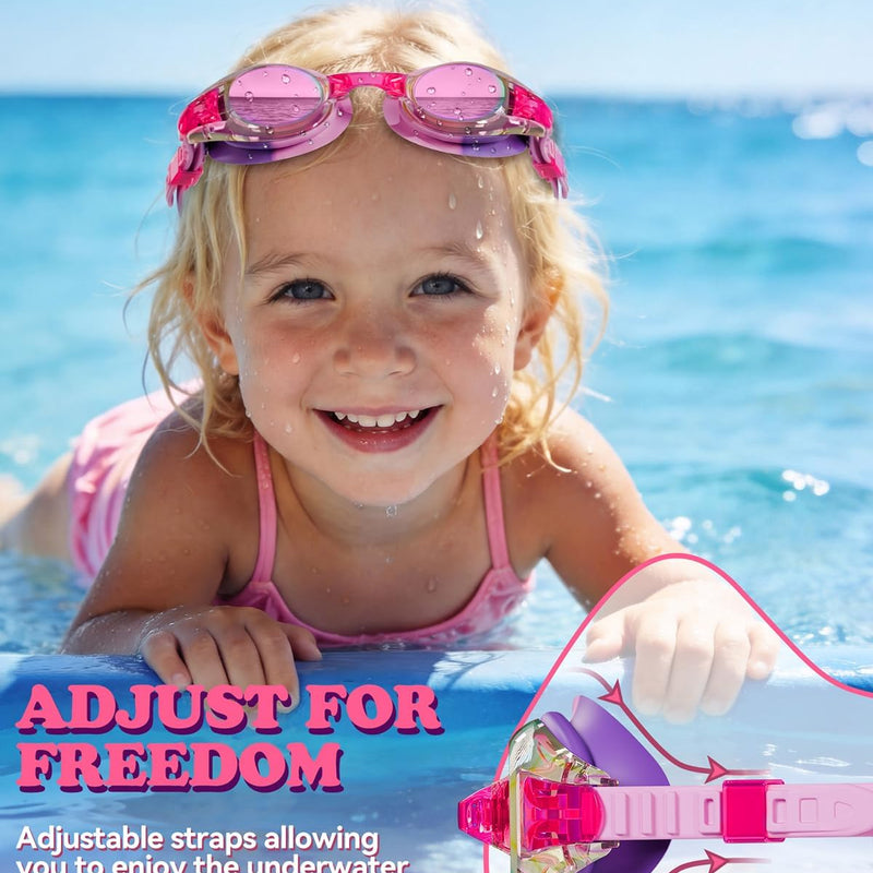 Aegend 2 Pack Kids Goggles, Swimming Goggles for Kids Age 4-16 Boys and Girls Youth, Anti-Fog Waterproof Anti-UV Pool Goggles
