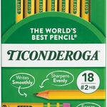 Ticonderoga Wood-Cased Pencils, Pre-Sharpened, 2 HB Soft, Yellow, 72 Count