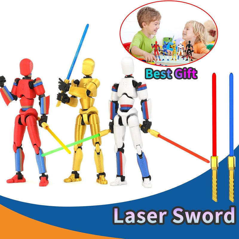 5-Pack Titan 13 Action Figure Already Assembled, Multi-Colored Titan 13 Action Figure Set with Laser Saber 3D Printed Dummy 13 Lucky Robo Dummy Nova 13 Action Figures, Figura de acción 13