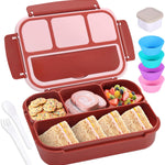 shell and turtle Bento Box Adult Lunch Box, Kids Lunch Containers for School with 4 Compartments, with Utensils, Sauce Jar, Muffin Liners, Microwave Safe, Navy