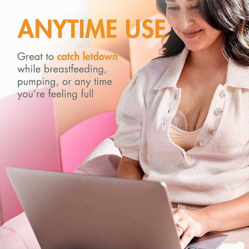 Boon Trove Silicone Manual Breast Pump - Discreet Milk Collector - 2 Count | Hands Free Breast Pump, Includes Canvas Travel Pouch, Breastfeeding Essentials, Passive Suction, Collects Up To 3 Ounces