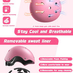 Adjustable Kids Bike Helmet Set for Ages 2-14, Multi-Sports Safety Gear with Knee and Elbow Pads