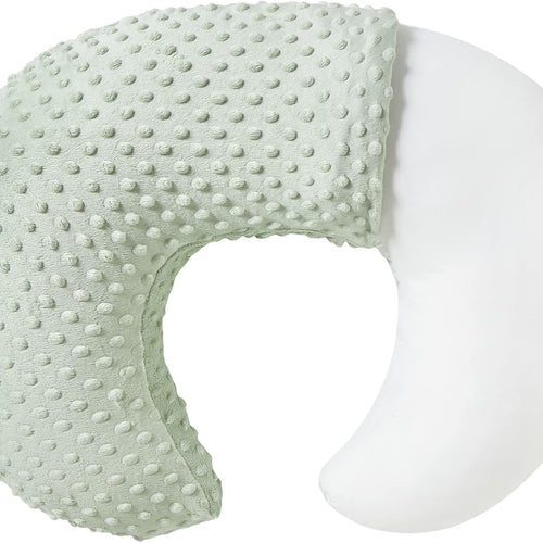 Nursing Pillow and Body Positioner with Premium Slipcover | for Breastfeeding for Baby Boys and Girls, Feeding Pillow with Breathable Comfortable Pillowcase (Green)