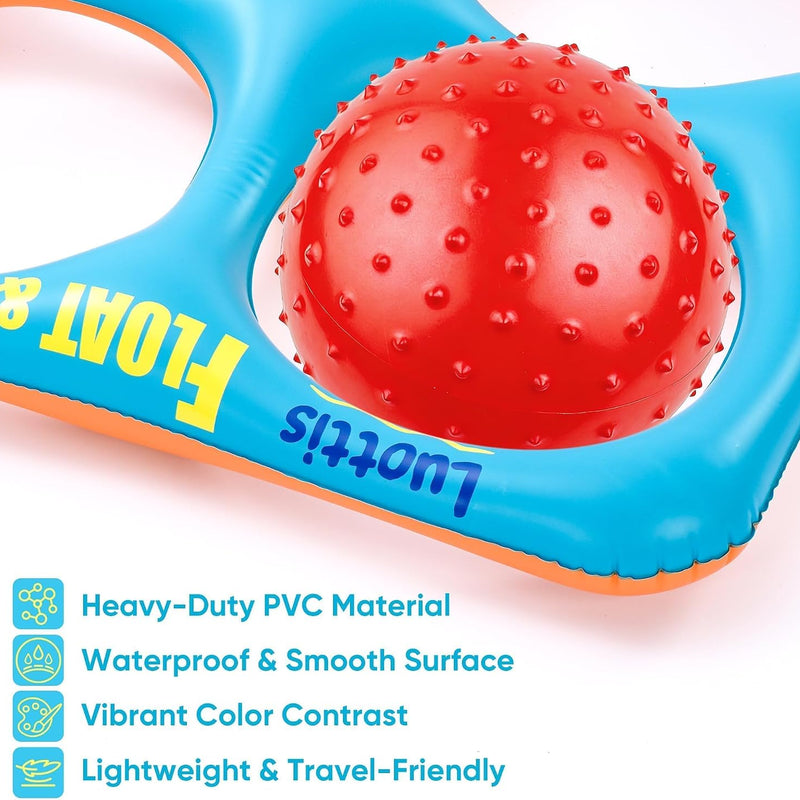 Inflatable Tic Tac Toe Pool Game Set - Fun Pool Toys for Kids Teens Adults | with 10 Balls, for Family, Party, Beach, Outdoor & Indoor, 2-10 Players
