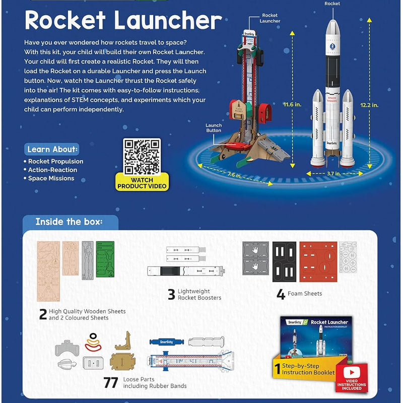 Smartivity Rocket Launcher STEM Kit for Kids, Build Your Own Rocket with Launcher