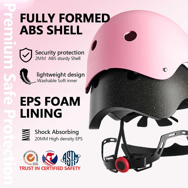 Kids Bike Helmet Set, CPSC Certified, Adjustable Black Helmet, Knee Elbow Wrist Pads Guards, Toddler Head Protection
