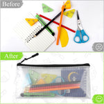 YOPCDJ 24 Pack Mesh Zipper Pouch Bags Small, Zipper Pencil Pouches, 9.2 x 4.7 in Clear Pencil Pouch Bulk, Pencil Bags with Zipper for Travel Storage, Black