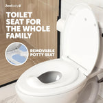 Jool Baby Quick Flip Toilet Seat with Built-in Potty & Splash Guard for Toddler Training, Slow Close (Elongated)