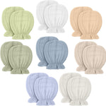 Newborn Baby Muslin Mittens 0-6 Months No Scratch Elastic Wrist Soft Breathable Gloves Bulk Cotton for Infant
